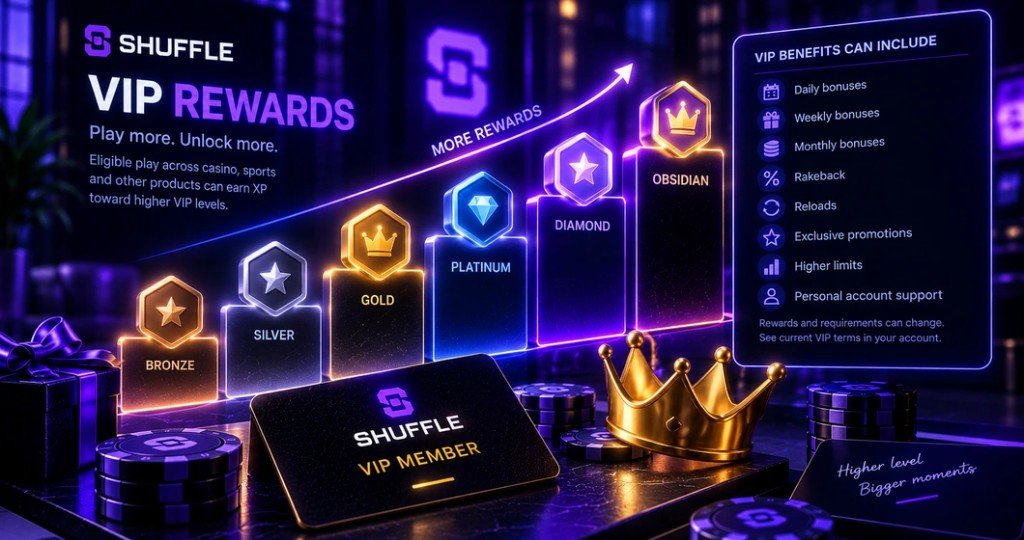 Shuffle VIP Rewards levels from Bronze to Obsidian